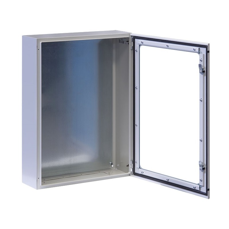 Armadio Rack 19" a muro 17U grigio IP65 porta vetro prof. 200mm Armadio Rack 19" a muro 17U grigio IP65 porta vetro prof. 200mm