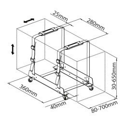 Supporto Universale per PC Case Tower con ruote