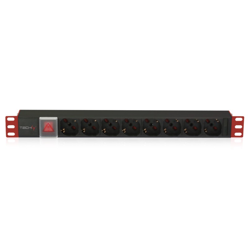 Multipresa per rack 19'' 8 posti con interruttore e spina C20 Multipresa per rack 19'' 8 posti con interruttore e spina C20