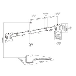 Supporto da scrivania per 2 Monitor 13-32" con base