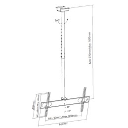 Supporto universale a soffitto per TV LED/LCD 37-70"