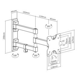 Staffa a Muro per LCD 13-27" Universale e Snodabile