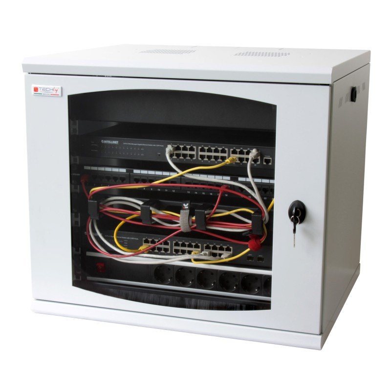 Armadio Rack 19" a muro 10 unità sezione unica prof. 500mm Nero Armadio Rack 19" a muro 10 unità sezione unica prof. 500mm Nero