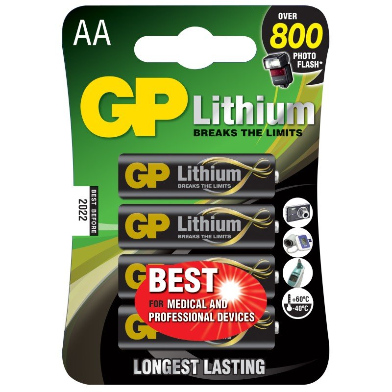 Blister 4 Batterie Litio Stilo AA 1,5V/15LF Longest Lasting Blister 4 Batterie Litio Stilo AA 1,5V/15LF Longest Lasting