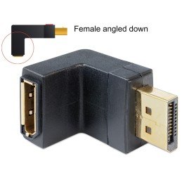 Adattatore Displayport 1.1 maschio a DisplayPort femmina angolato verso il basso