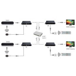 Trasmettitore Matrix HDMI HDbitT Extender fino a 120m con IR