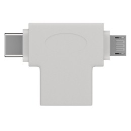 Adattatore a T USB-A, Micro-B e USB-C™ Bianco