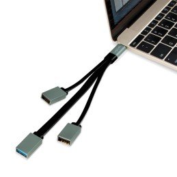Hub Flessibile USB-C™ SuperSpeed 3 Porte USB3.0 A Femmina Nero
