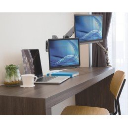 Staffa a Muro con Molla a Gas per due Monitor 17-32"