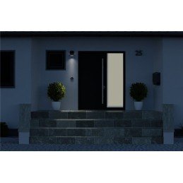 Lampada LED Solare a Muro 3,2W IP65 Sensore di Movimento Nero