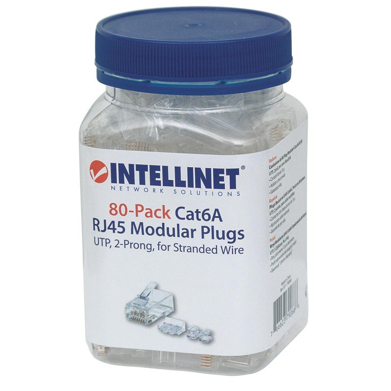 Confezione da 80 Plug Modulari Cat.6A RJ45 UTP Confezione da 80 Plug Modulari Cat.6A RJ45 UTP