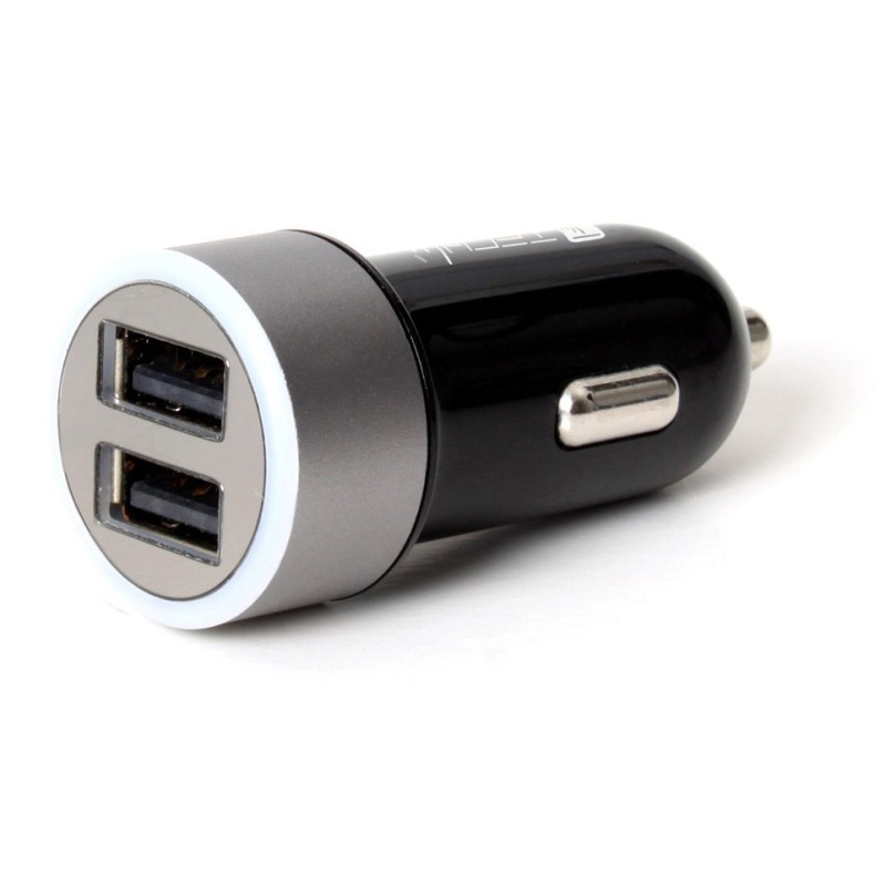 Caricatore da Auto Universale 2 Porte USB con Uscita 4,8A Nero