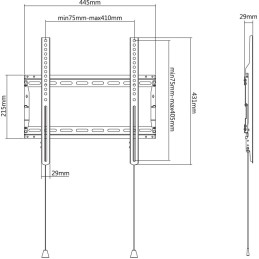 Staffa a muro fissa TV LED LCD 32-70" robusta e pieghevole