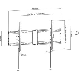 Staffa a muro inclinabile TV LED LCD 43-90" robusta e pieghevole