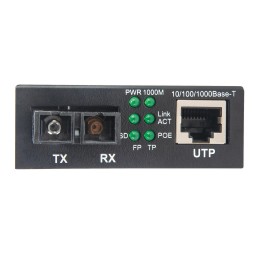 Media Converter Gigabit PoE+ SC Monomodale