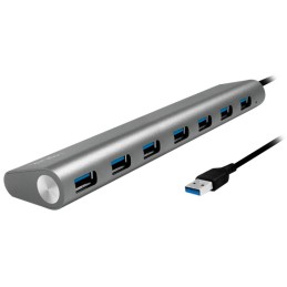 Hub USB 3.0 SuperSpeed 7 porte Alluminio Silver