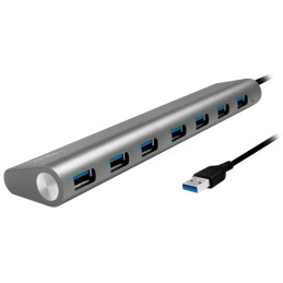 Hub USB 3.0 SuperSpeed 7 porte Alluminio Silver