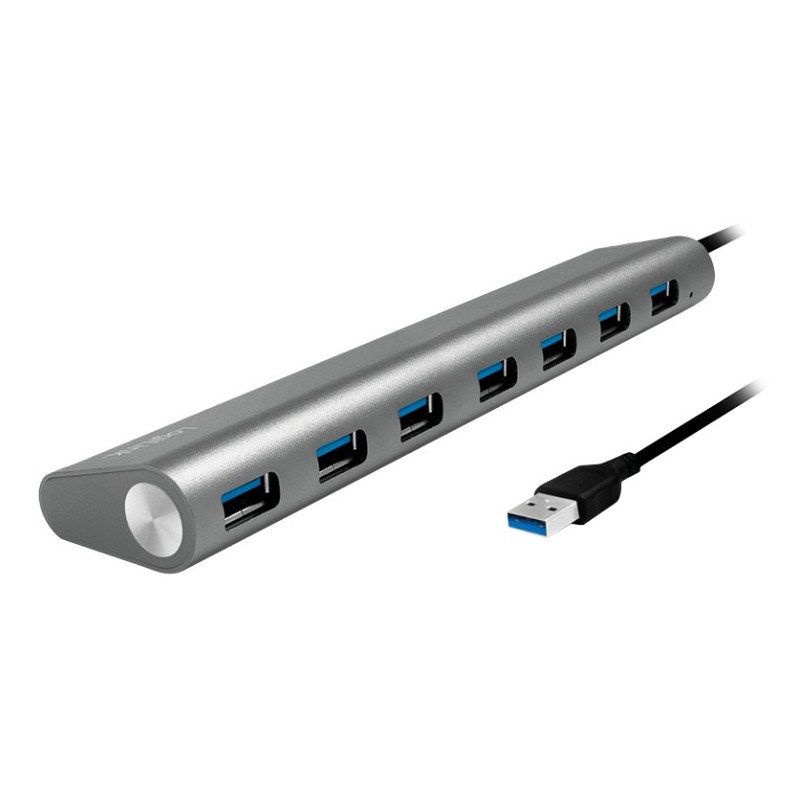 Hub USB 3.0 SuperSpeed 7 porte Alluminio Silver