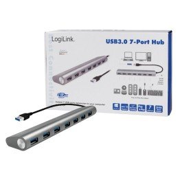 Hub USB 3.0 SuperSpeed 7 porte Alluminio Silver