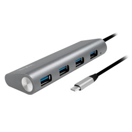 Hub USB-C™ SuperSpeed 4 Porte Alluminio Silver