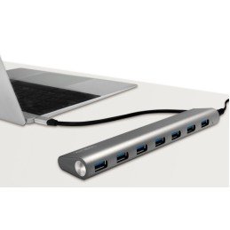 Hub USB-C™ SuperSpeed 7 Porte Alluminio Silver