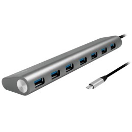 Hub USB-C™ SuperSpeed 7 Porte Alluminio Silver