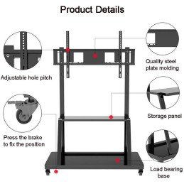 Supporto a Pavimento con Mensola per TV LCD/LED/Plasma 55-100"