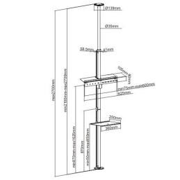Supporto da Pavimento a Soffitto per TV LCD/LED/Plasma 37-70"