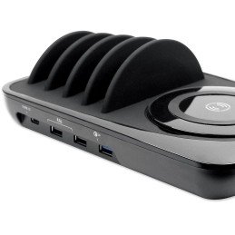 Docking Station USB 5 posti con Caricabatterie Wireless Removibile