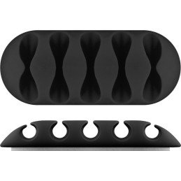 Clip Fermacavo Set da 5 pz Varie Misure Nero