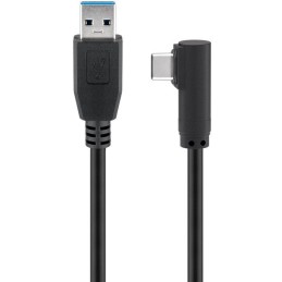 Cavo USB3.0 USB-C™ M 90° a USB tipo A M 0,5m Nero