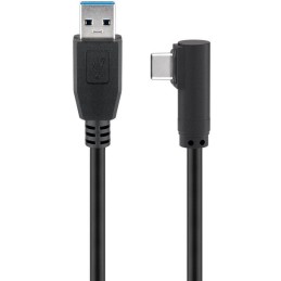 Cavo USB3.0 USB-C™ M 90° a USB tipo A M 1,5m Nero