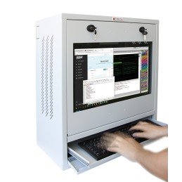 Armadio di sicurezza per PC, monitor touch LCD e tastiera Grigio senza vetro