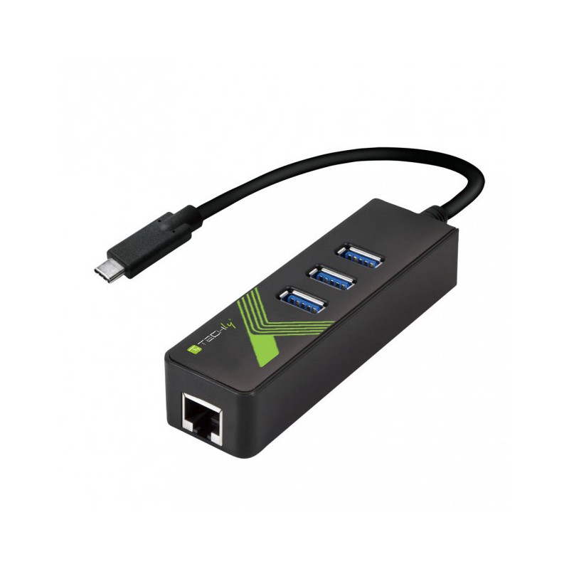 Adattatore Convertitore USB-C™ Ethernet Gigabit con Hub 3 porte USB-A 3.0
