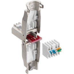 Plug RJ45 Cat.6A Schermato STP Tooless con fermacavo