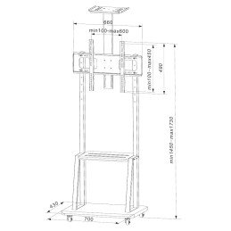 Supporto a Pavimento con Mensola per TV LCD/LED/Plasma 32-70"