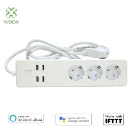 Multipresa Intelligente 3 Prese Schuko 4 USB Controllo Vocale, R4028