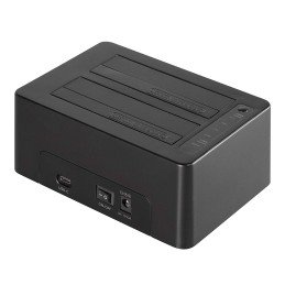 Docking Station USB3.1 Gen2 Doppio Slot HDD/SSD SATA da 2.5"/3.5" Nero