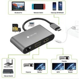 Docking Station USB-C™ SuperSpeed Multiporta USB HDMI VGA RJ45 MicroSD