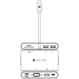 Docking Station USB-C™ SuperSpeed Multiporta USB HDMI VGA RJ45 MicroSD