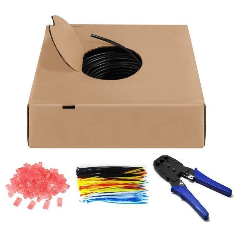 Kit Matassa U/UTP Cavo Cat.6 Rame 305m Rigido completo di Accessori Kit Matassa U/UTP Cavo Cat.6 Rame 305m Rigido completo di Accessori