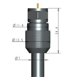 Confezione 10 Adattatori F per Cavi Diametro 6,8/7mm