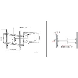 Supporto a Muro Slim per TV LED LCD 32-70" Nero