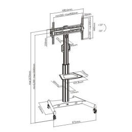 Supporto a Pavimento con Mensola Trolley TV LCD/LED 32-65"