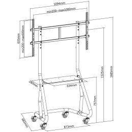 Supporto a pavimento per TV da 60'' a 105''