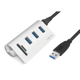 Hub USB 3.0 SuperSpeed 3 porte Alluminio con Lettore di Memorie