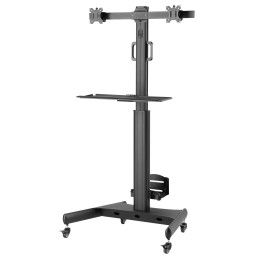 Trolley da Pavimento con Mensola e Porta CPU per 2 TV LCD/LED/Plasma 13-32"