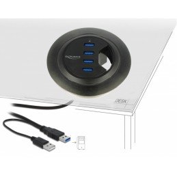 Hub USB 3.0 4 porte In-Desk Diametro 6 e 8 cm