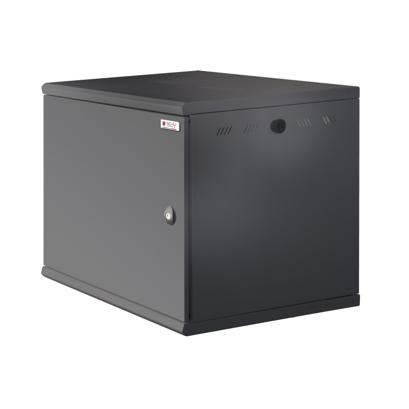 Armadio Rack 19" a muro 10U sezione unica P 600mm Porta Cieca Nero