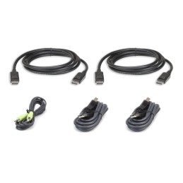 Kit cavo KVM di sicurezza USB DisplayPort a visualizzazione doppia da 3 M